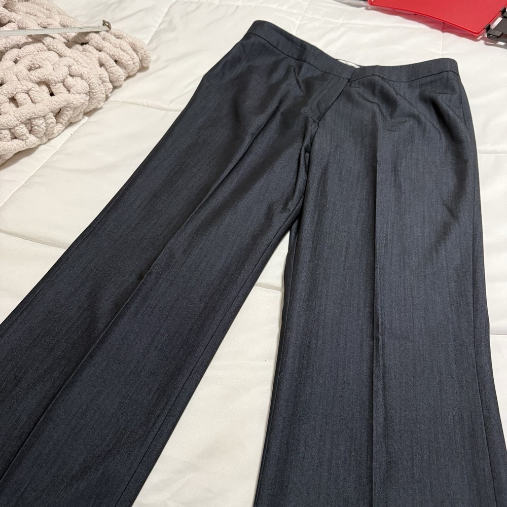 Jones New York Women's Gray Flat Front Straight Leg‎ Dress Pants Stretch 10 - Picture 2 of 9